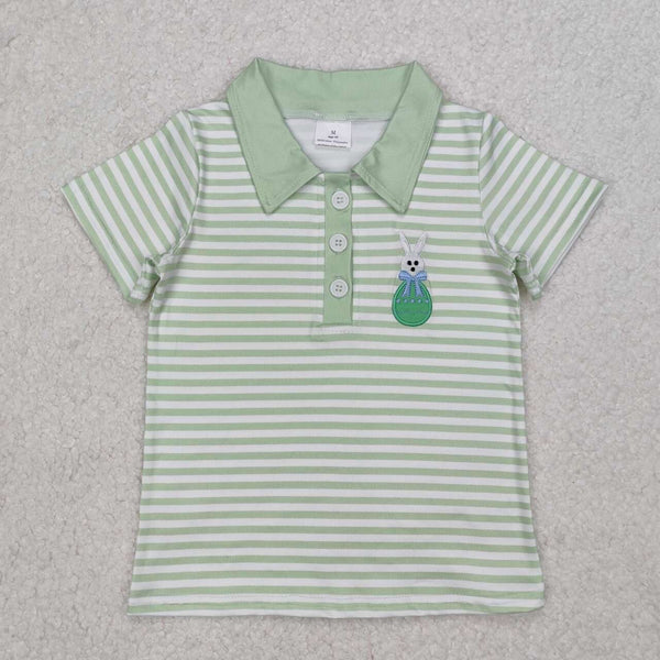 BT1046 RTS boy clothes rabbit egg boy easter summer top shirt embroidery