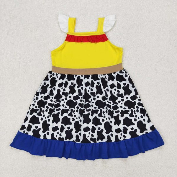 GSD1881 RTS toddler clothes cow cartoon baby girl summer dress