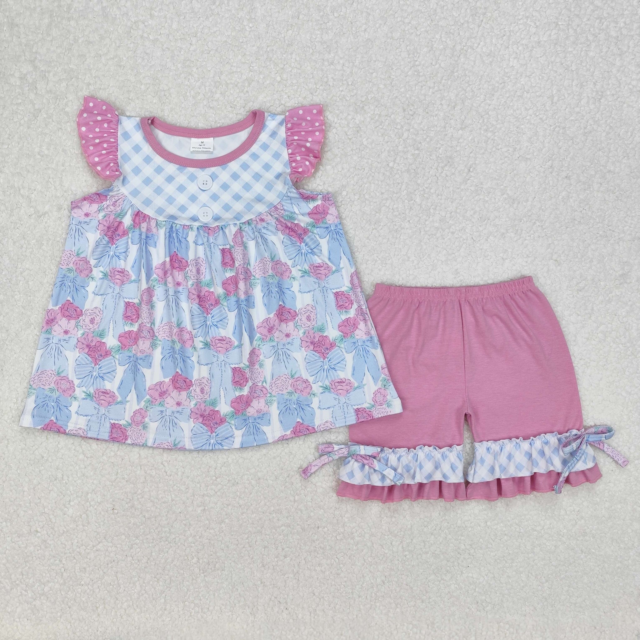 GSSO1642 RTS girl clothes floral toddler girl summer outfit