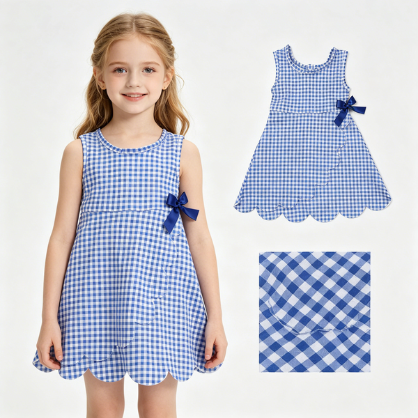 RTS Matching clothing kids gingham print clothing girl summer yoga clothing-2026.4.1