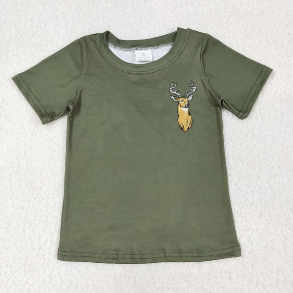 BT1148 RTS boy clothes hunting camo deer boy summer top tshirt