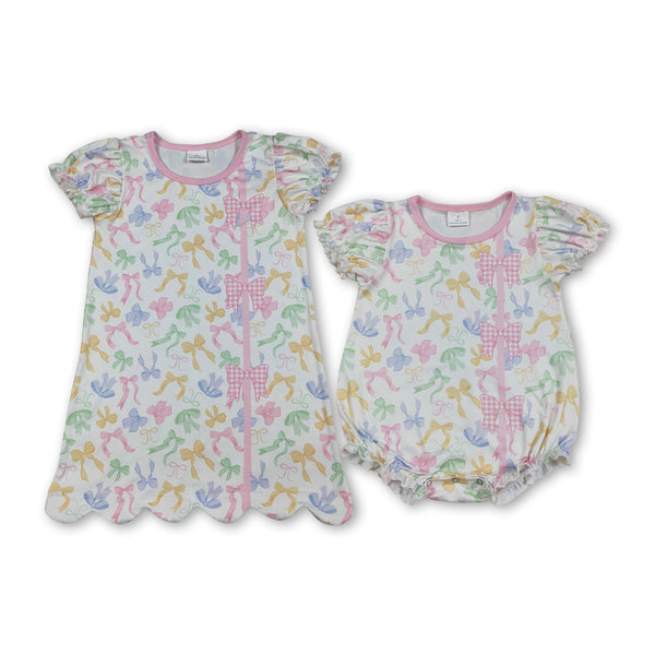RTS Matching kids clothing bows print clothing girl summer clothing-2026.3.24