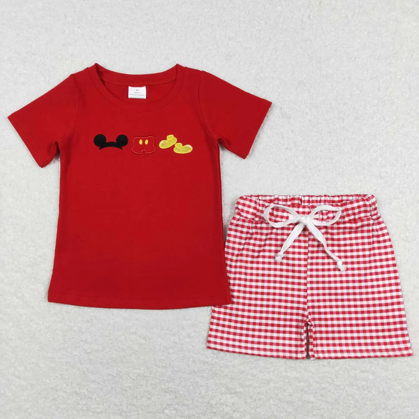 RTS kids matching clothing embroidery cartoon mouse print clothing baby summer clothing-2026.3.3