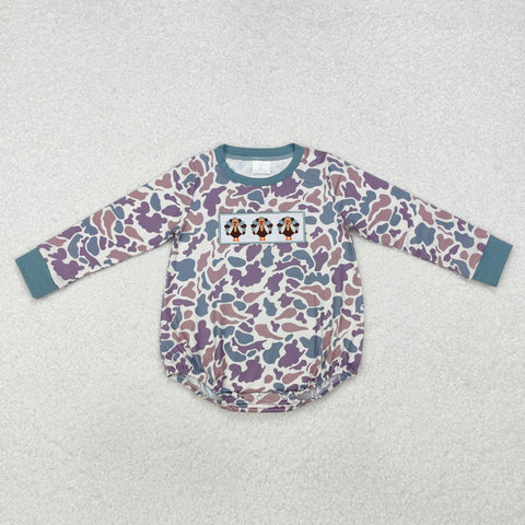 LR1847 RTS baby boy clothes camo turkey boy winter bubble embroidery