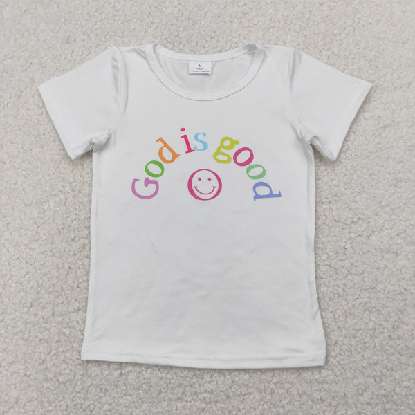 GT0958 RTS girl clothes god is good girl summer top tshirt print pattern