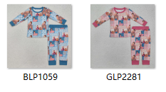 3-6M to 5-6T RTS Kids Clothing Cartoon Kids winter pajamas set