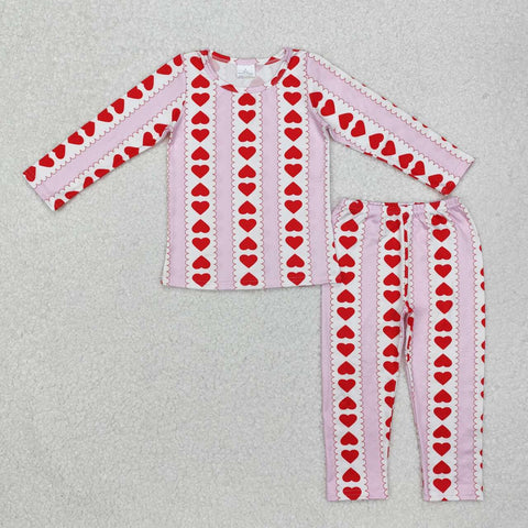 GLP2191 RTS  toddler girl clothes love print girl Valentine's Day pajamas set