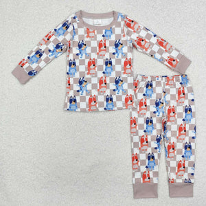 BLP0957 RTS  toddler boy clothes cartoon dog boy winter pajamas set