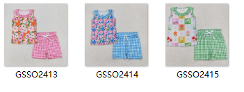 RTS girl summer clothes floral matching girl summer shorts set