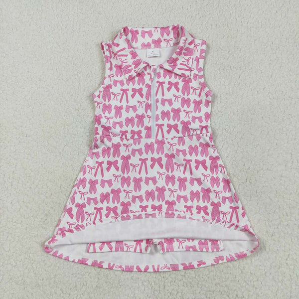 GSD2379 RTS girl clothes bow girl summer dress yoga clothes atheletic clothes