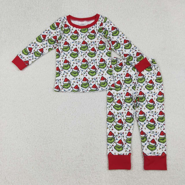 BLP1225 RTS boy clothes cartoon print boy christmas pajamas set