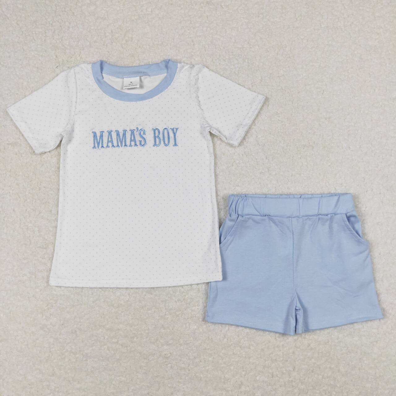 BSSO0570 RTS baby boy clothes embroidery mama?¡¥s boy boy summer outfit