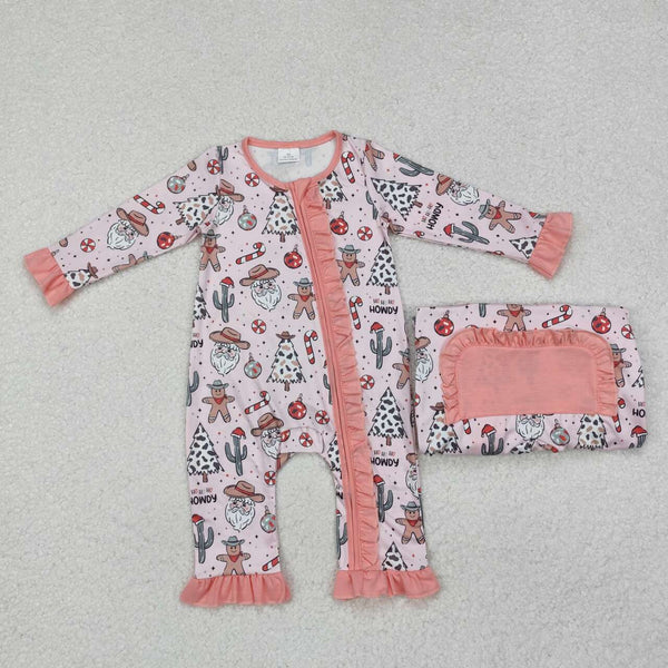 LR1675 RTS baby girl clothes santa girl christmas  winter romper