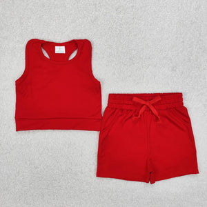 GSSO2131 RTS girl clothes set toddler girl yoga summer outfit sports set