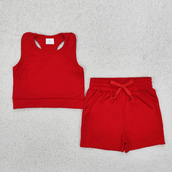 GSSO2131 RTS girl clothes set toddler girl yoga summer outfit sports set