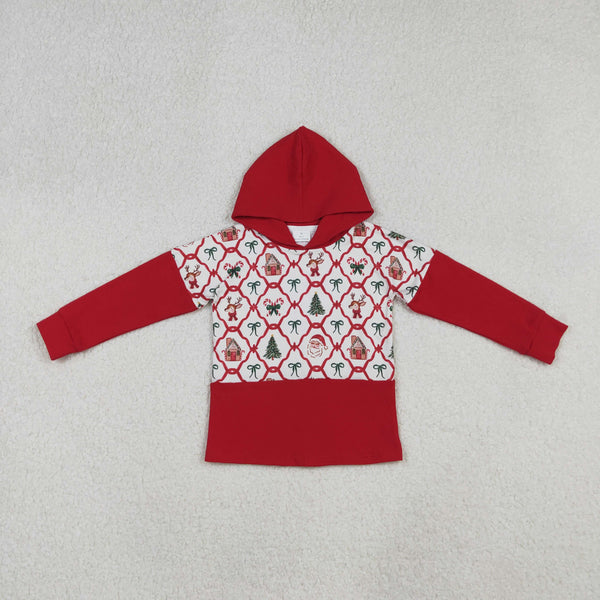 GT1042 RTS Kids Christmas Hoodies Deer Red Bow Boy Winter top