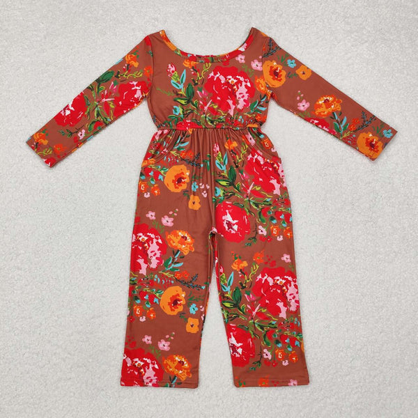 LR1834 RTS baby girl clothes floral girl autumn jumpsuit