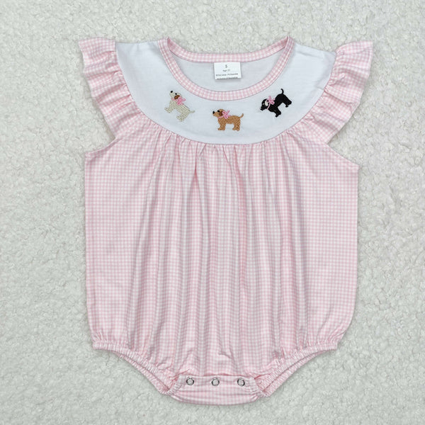 SR2073 RTS baby girl clothes embroidery dog  girl summer bubble