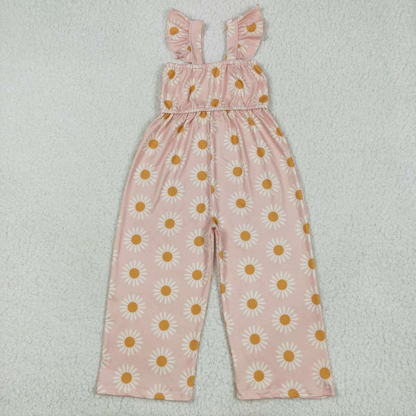 SR3052 RTS girl clothes sunflower girl summer  jumpsuit