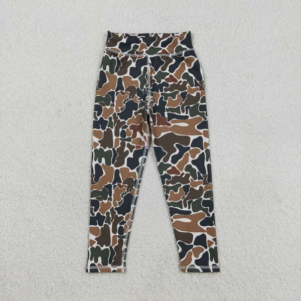 P0690 RTS baby girl clothes camouflage girl winter yoga pant sports pant