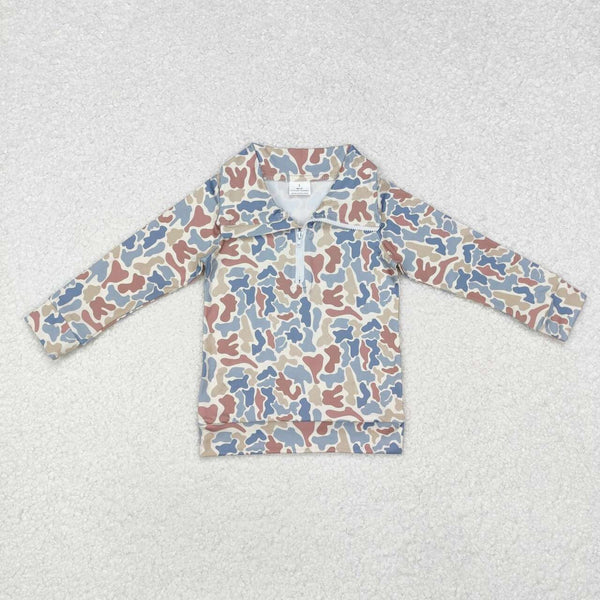 BT0870 RTS  toddler boy clothes camouflage boy winter top shirt