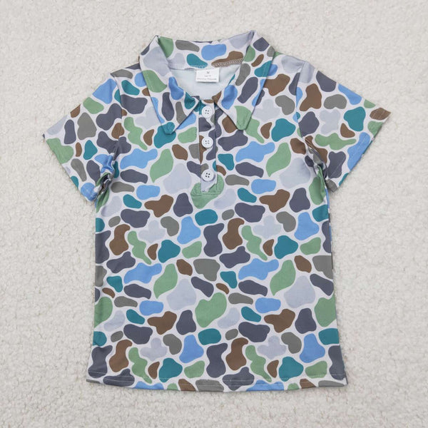 BT1214 RTS boy summer clothes camo boy summer tshirt