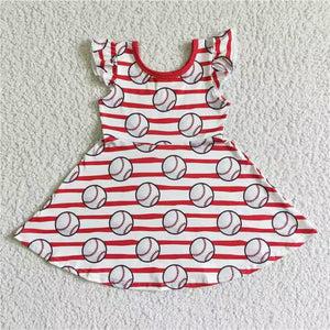 GSD0083 toddler girl clothes baseball summer dress-promotion $5.5 2024.4.13