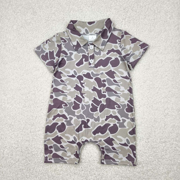 SR2977 RTS baby boy clothes camo hunting toddler boy summer romper