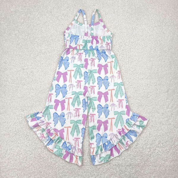 SR2847 RTS girl clothes bows girls summer jumpsuit