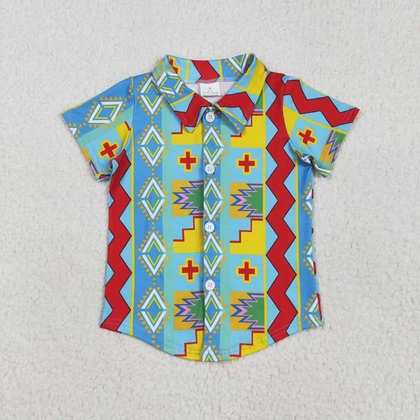 BT1225 RTS toddler boy clothes aztec boy summer top tshirt