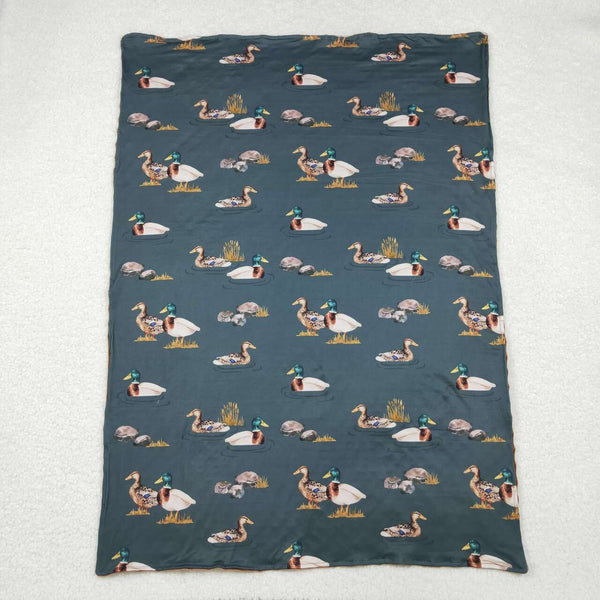 BL0186 RTS baby blanket hunting mallard duck baby minky blanket