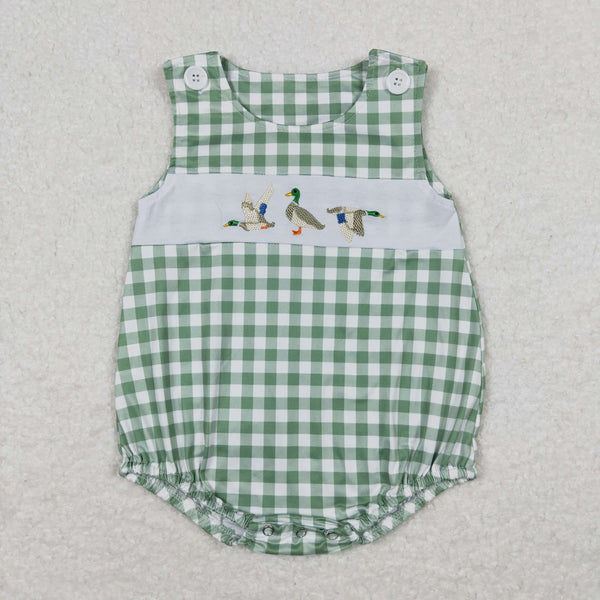 SR1066 USA warehouse 25.5.14-1 RTS baby boy clothes mallard duck embroidery toddler boy summer bubble