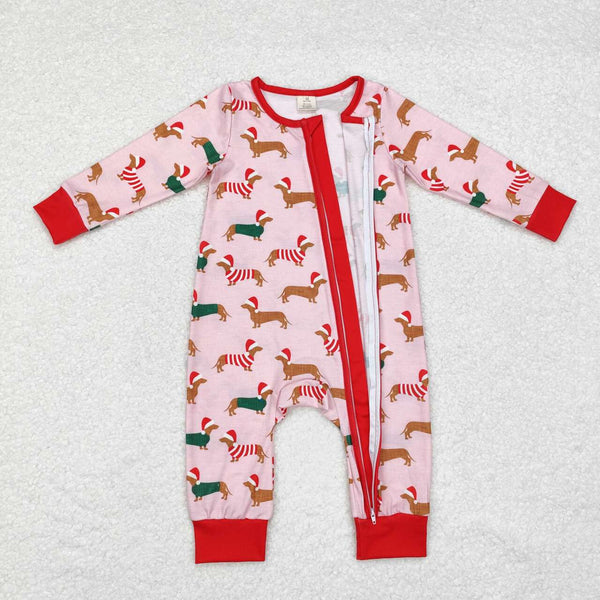 LR1081 RTS baby girl clothes dog toddler girl xmas winter romper