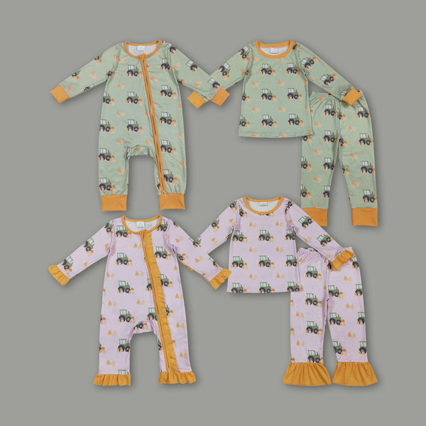 RTS kids matching clothing pumpkin print clothing baby fall clothing-2025.8.12