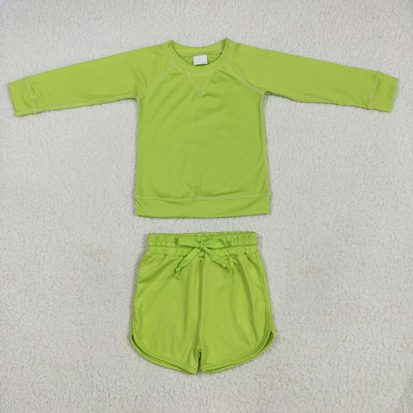 GT0971 RTS girl clothes green girl top shirt yoga clothes atheletic clothes