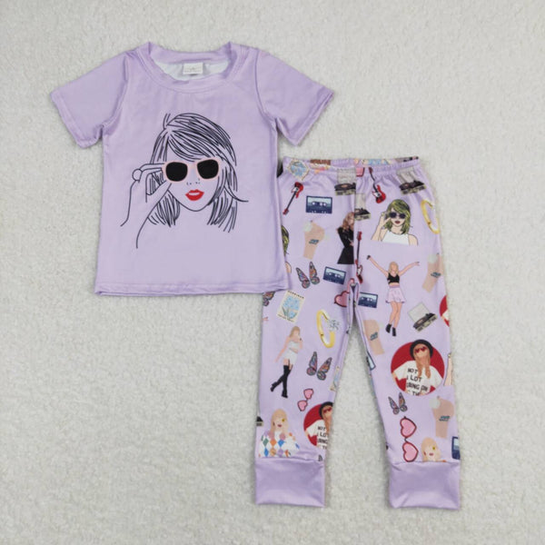 GSPO1452 RTS baby girl clothes 1989 singer girls bell bottoms outfit