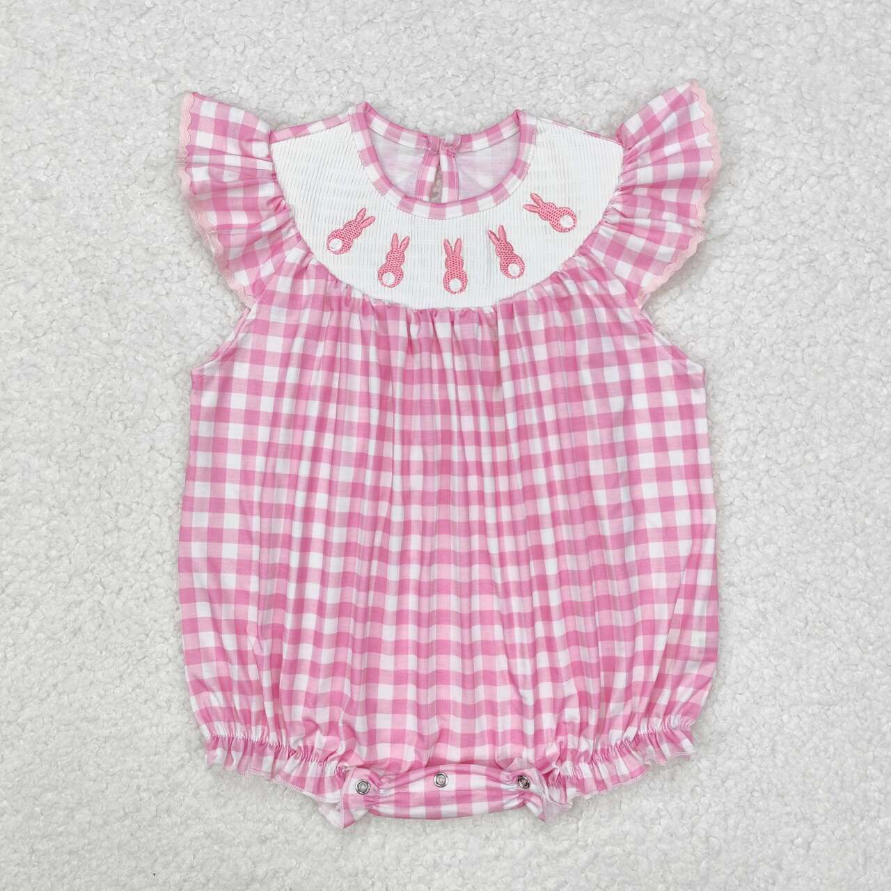 SR2215 RTS newborn baby clothes bunny easter smock baby girl bubble