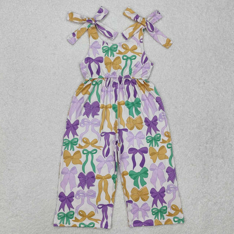 SR2522 RTS girl clothes Mardi Gras overalls summer jumpsuit