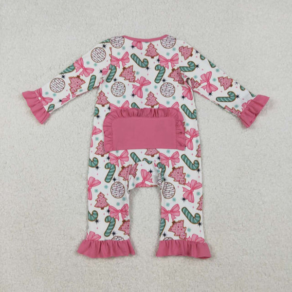 LR2486 RTS baby girl clothes western clothes bows christmas romper zip romper