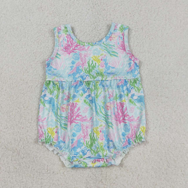 RTS SR3991 baby  girl clothes seaweed print toddler girl summer bubble