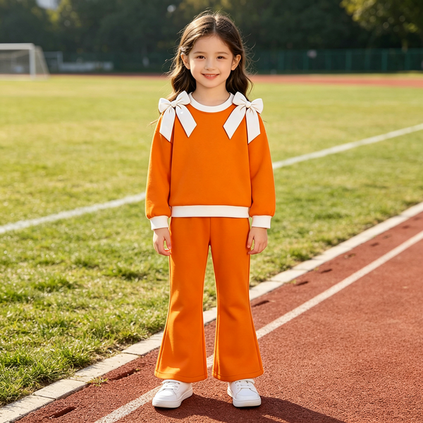 Custom order MOQ:5pcs each design kids girl clothes cotton state girl winter pants set B1