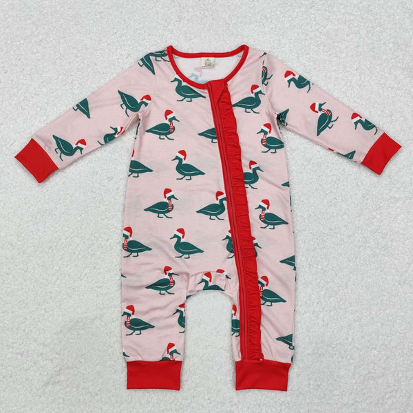 LR1862 RTS baby girl clothes mallard girl christmas winter romper-bamboo