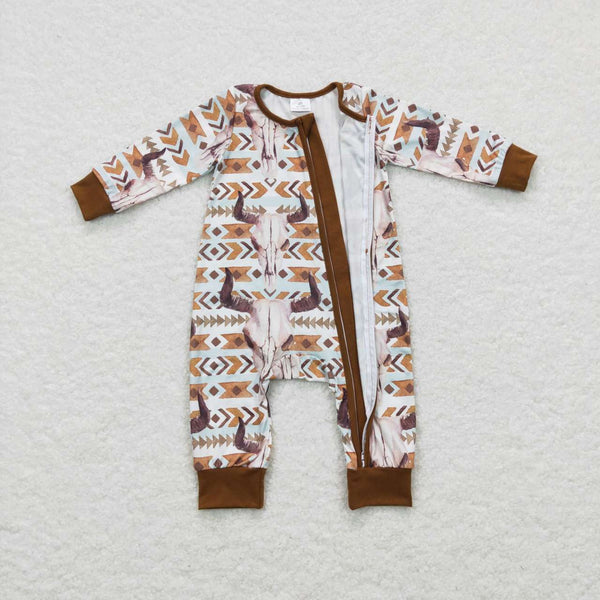 LR0674 baby boy clothes cow western boy winter romper