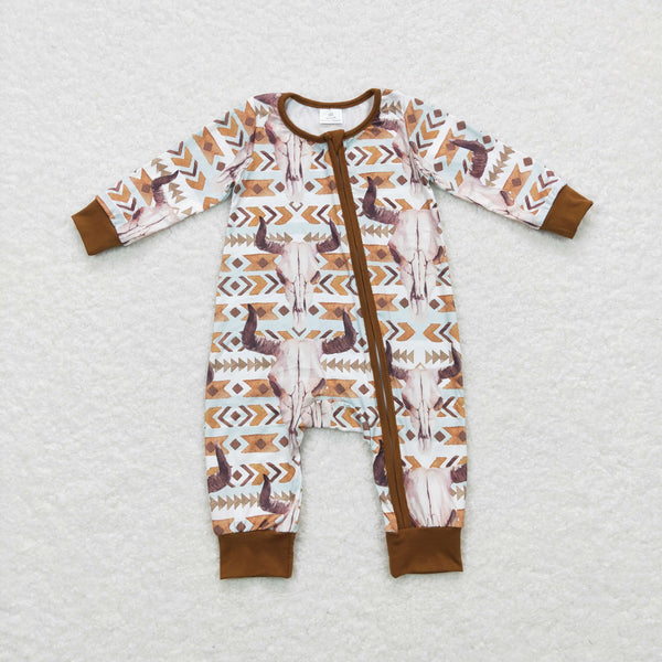 LR0674 baby boy clothes cow western boy winter romper