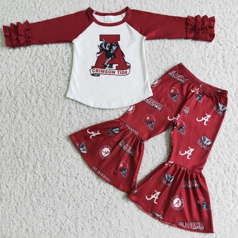 Girl red Alabama A elephant long sleeve set-promotion 2024.12.28 $5.5