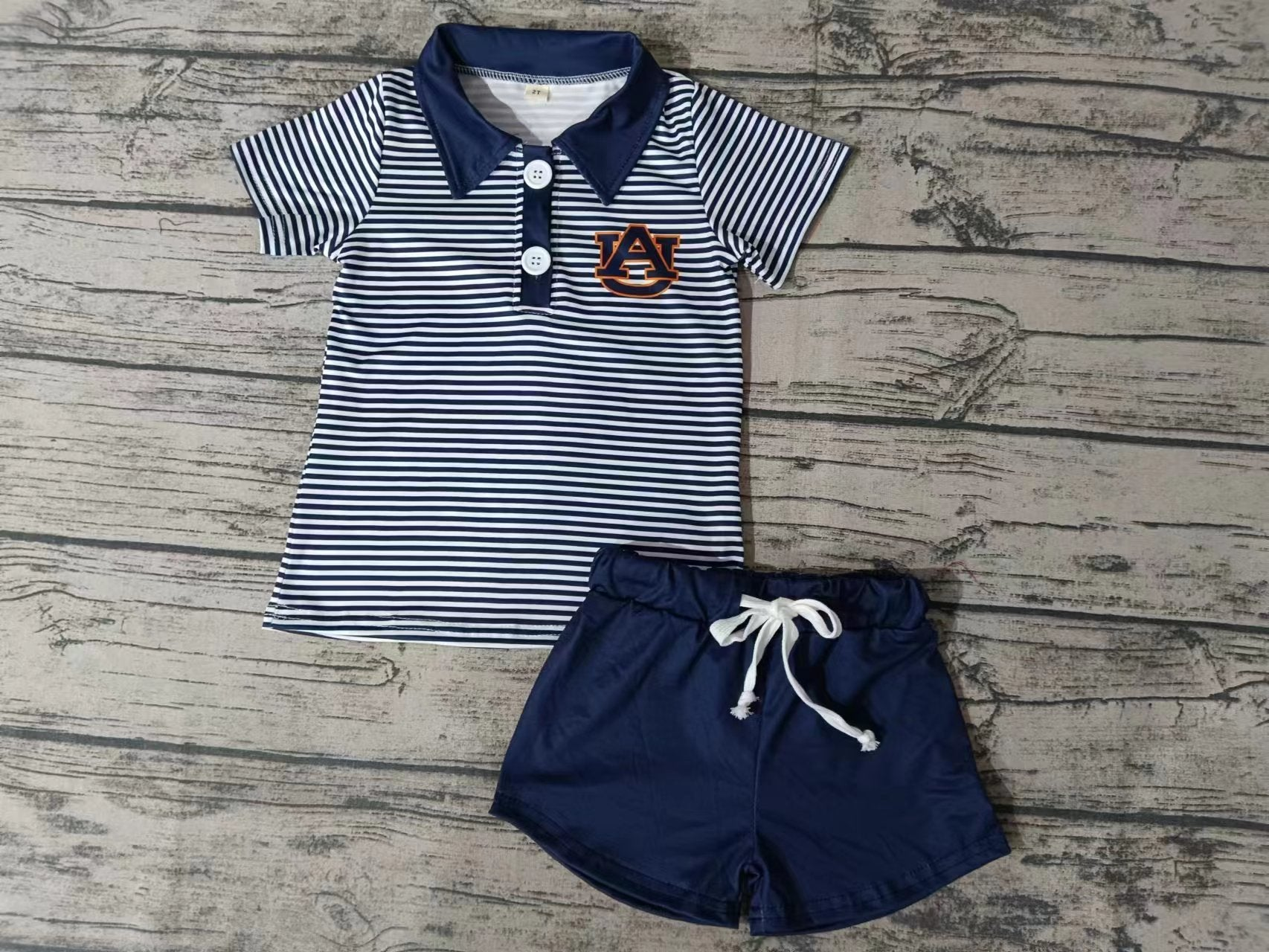 Custom order MOQ:3pcs each design boy state summer shorts set 2