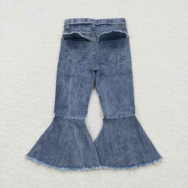 P0325 toddler girl clothes blue girl jeans girl flare pant girl jeans