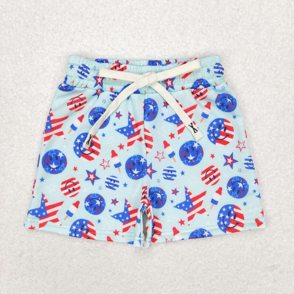 RTS toddler clothes matching clothing star print shorts baby boy 4th of  July summer swim trunks-2026.2.2