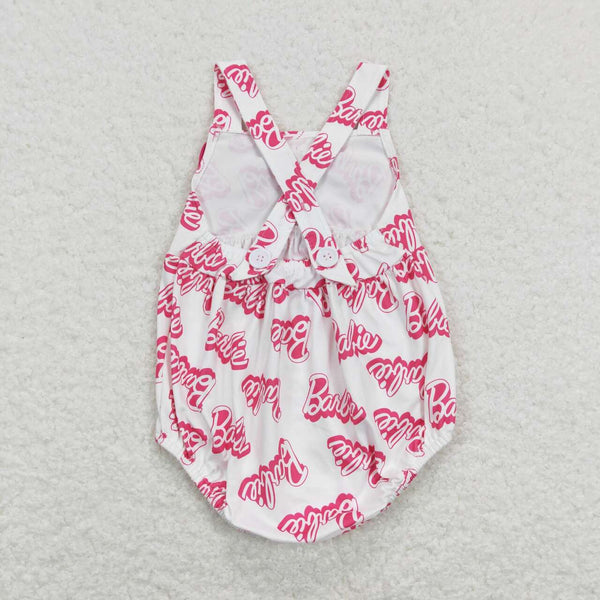 SR0845 baby girl clothes pink bow toddler summer clothes baby summer bubble