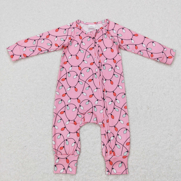 LR0757 baby clothes baby winter romper pink christmas romper